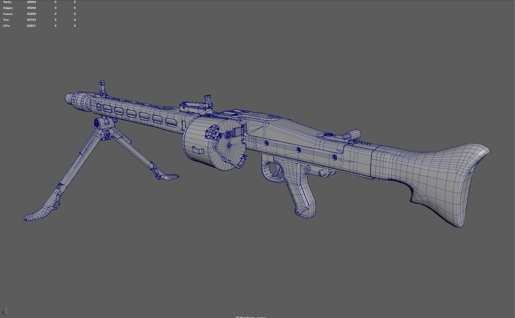 MG-42 world war ii machine gun Low-poly 3D model_21