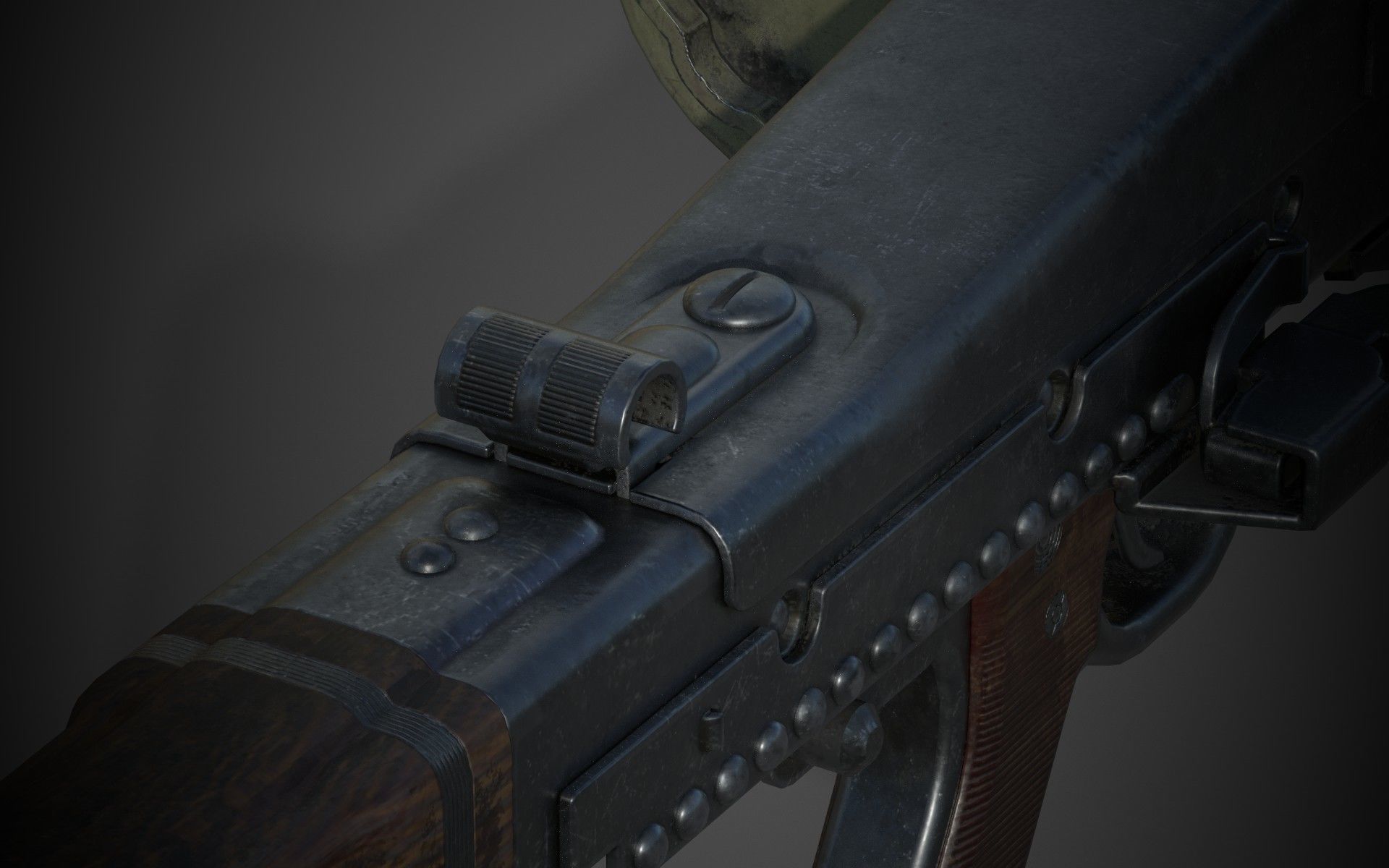 MG-42 world war ii machine gun Low-poly 3D model_12