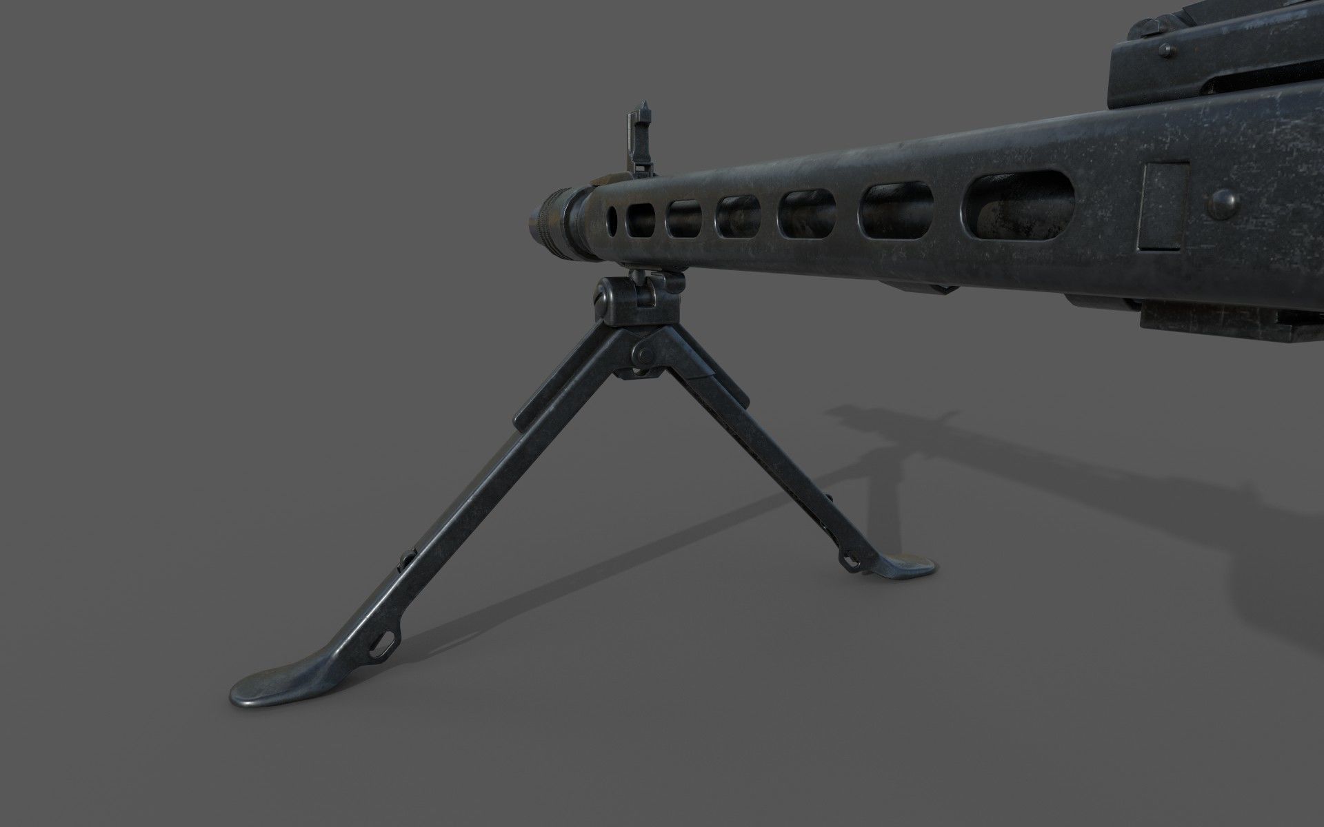 MG-42 world war ii machine gun Low-poly 3D model_4