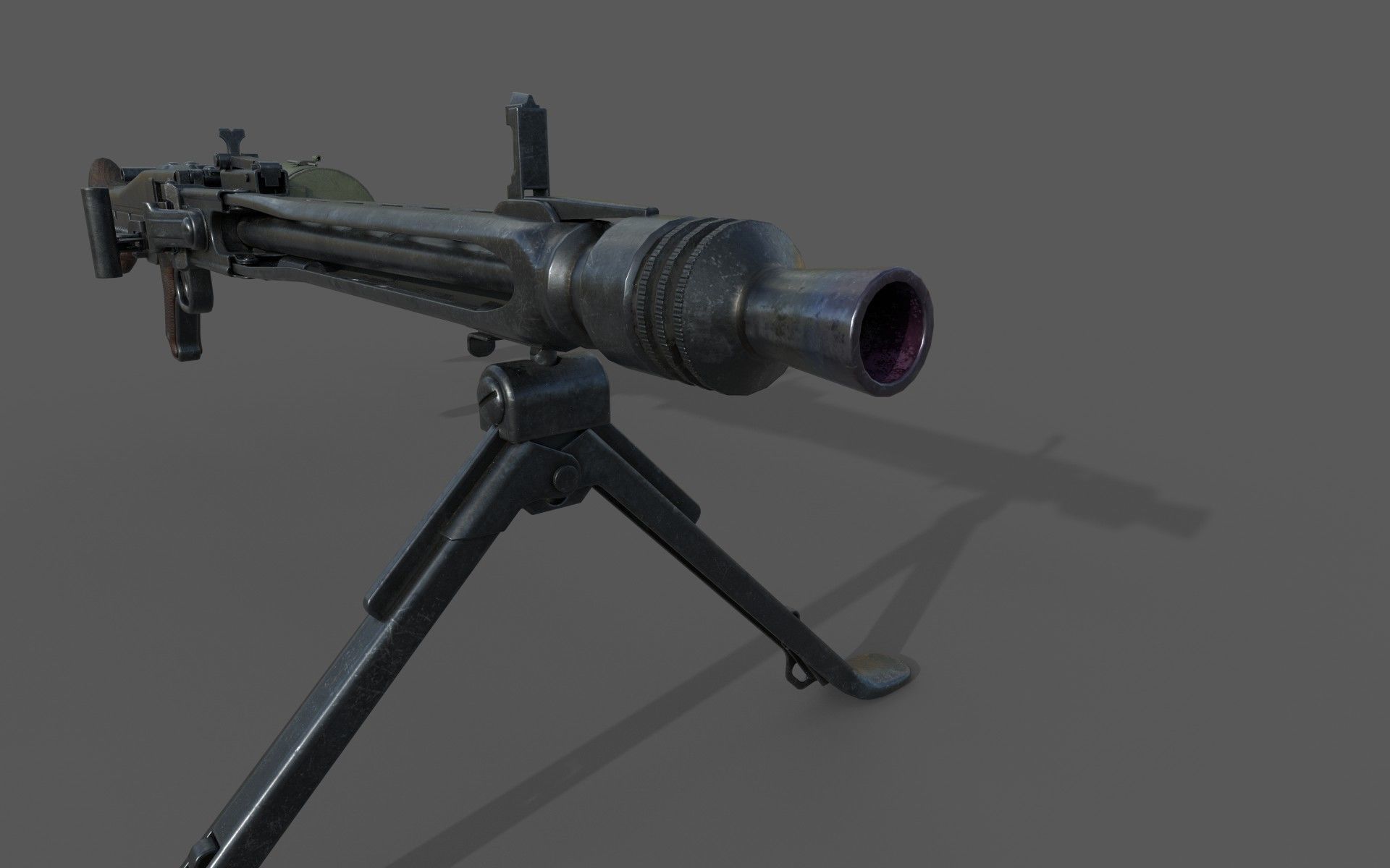 MG-42 world war ii machine gun Low-poly 3D model_20