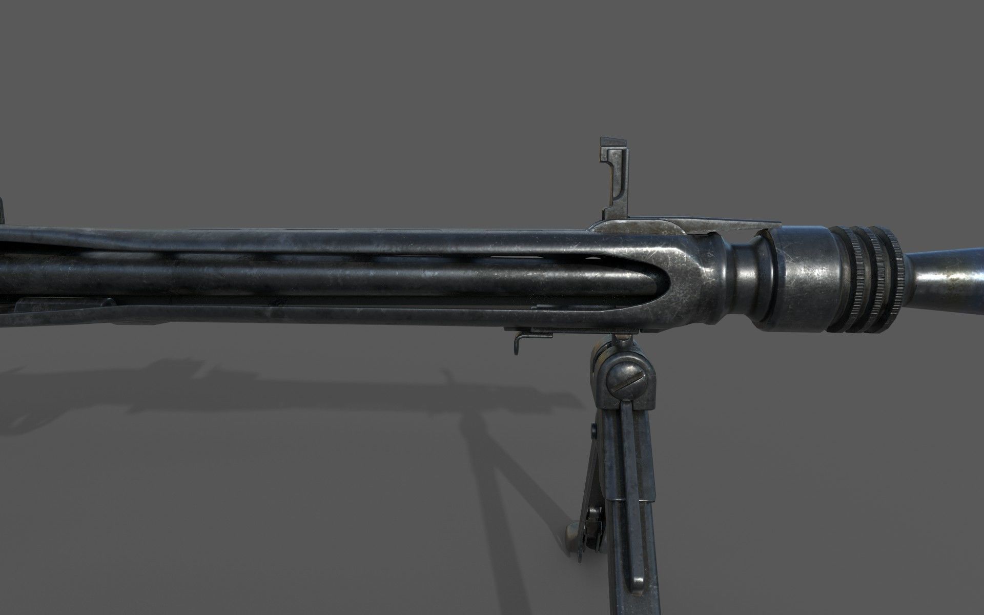 MG-42 world war ii machine gun Low-poly 3D model_3