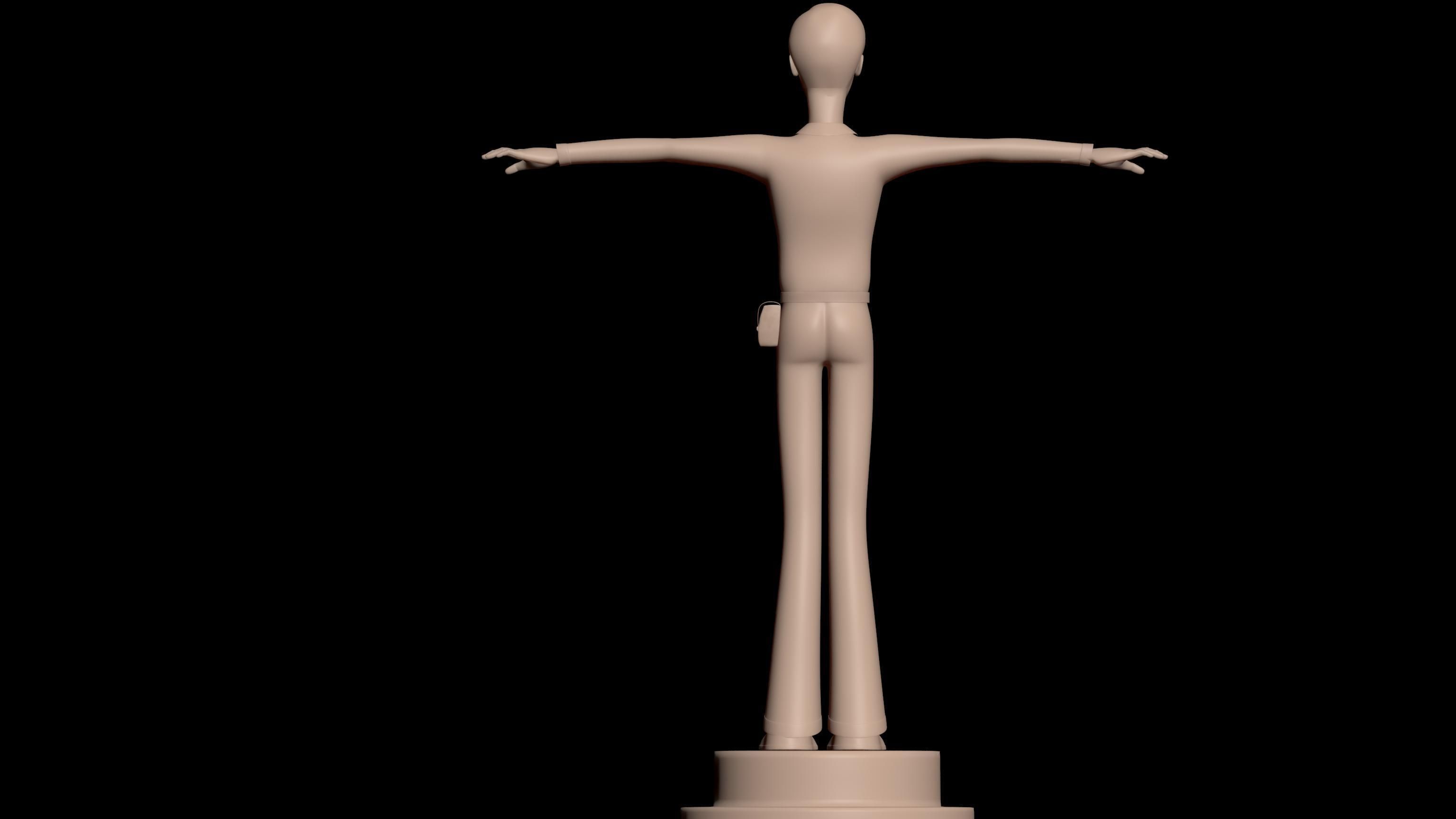 cartoon hunter  3D model_7