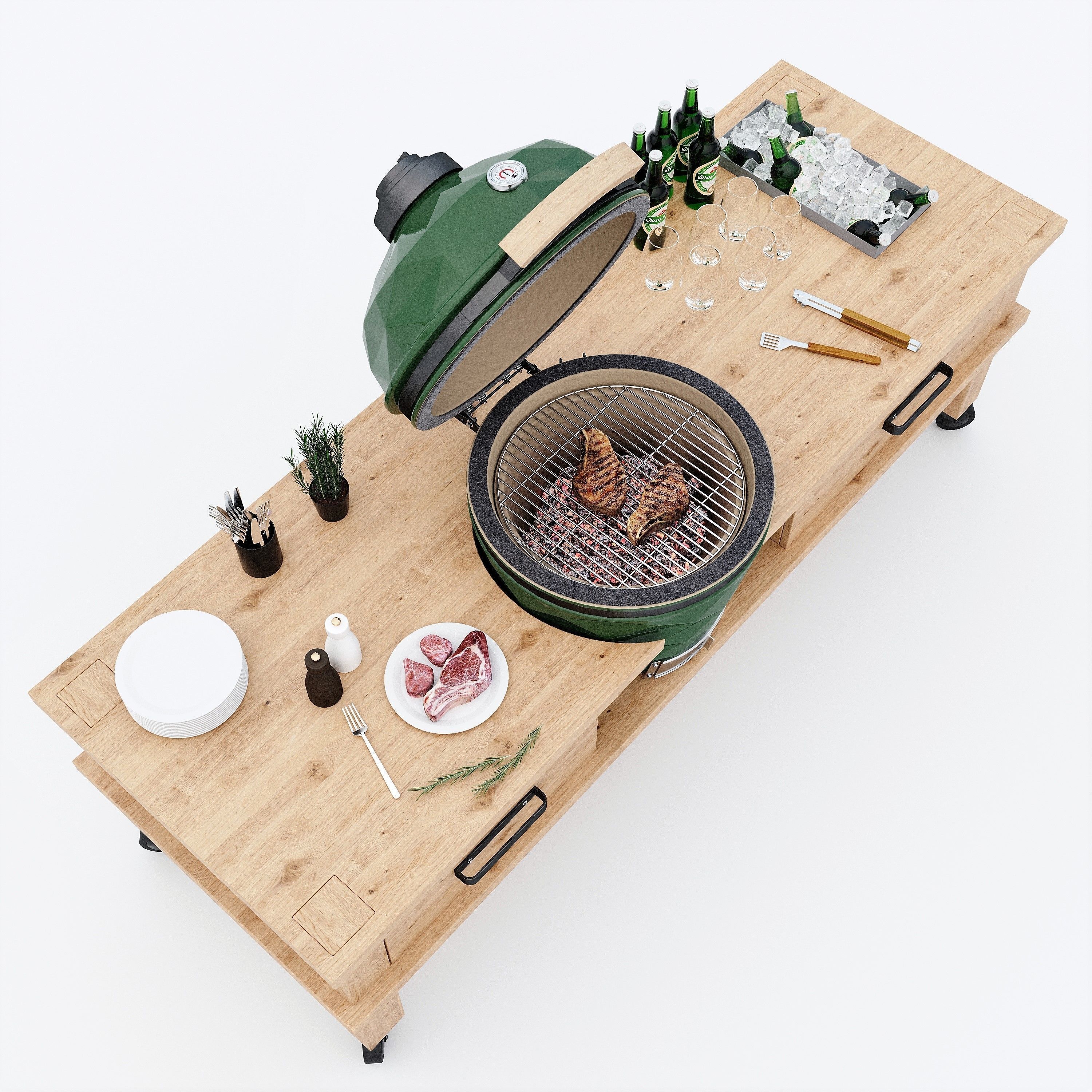 Kamado grill 2 3D model_2