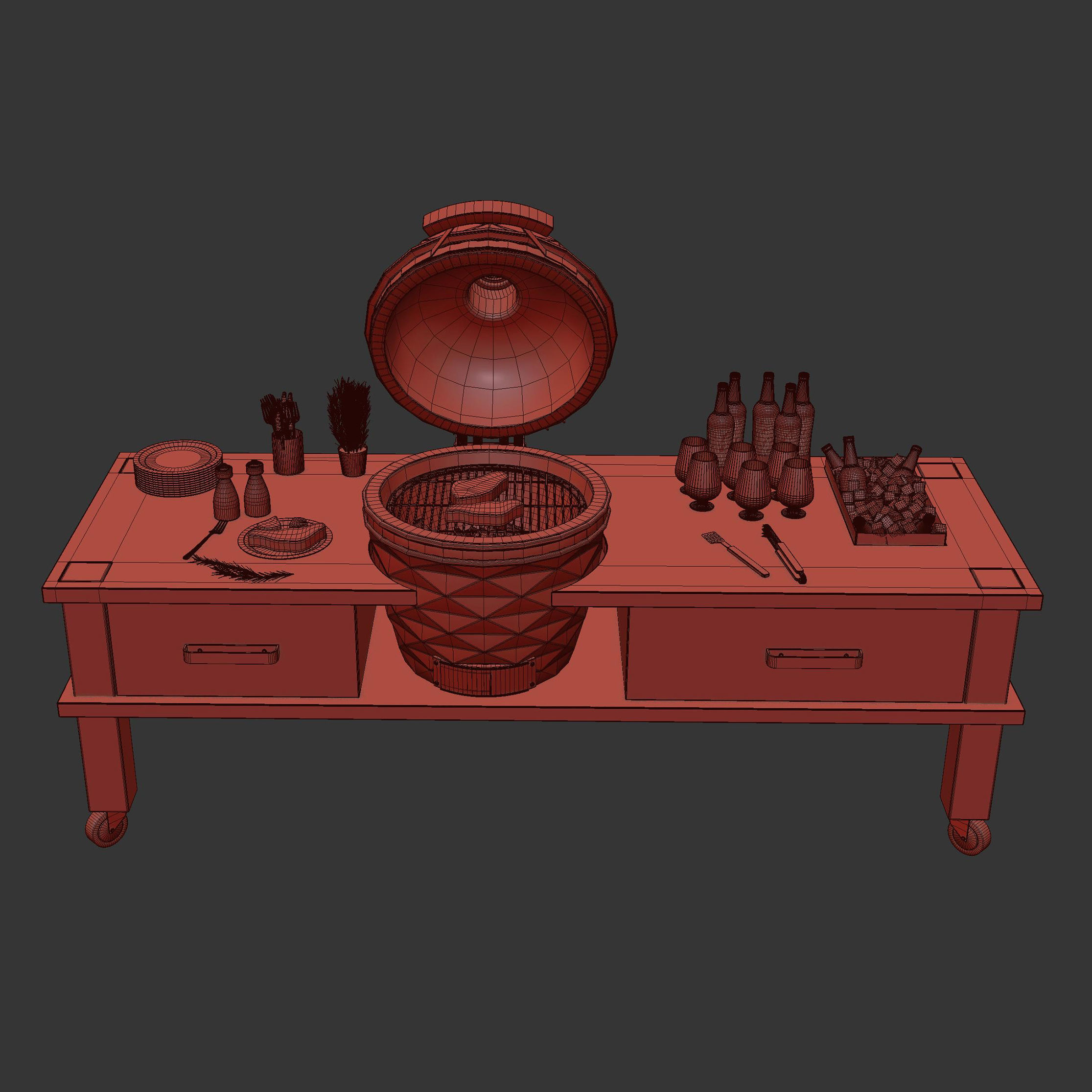 Kamado grill 2 3D model_9