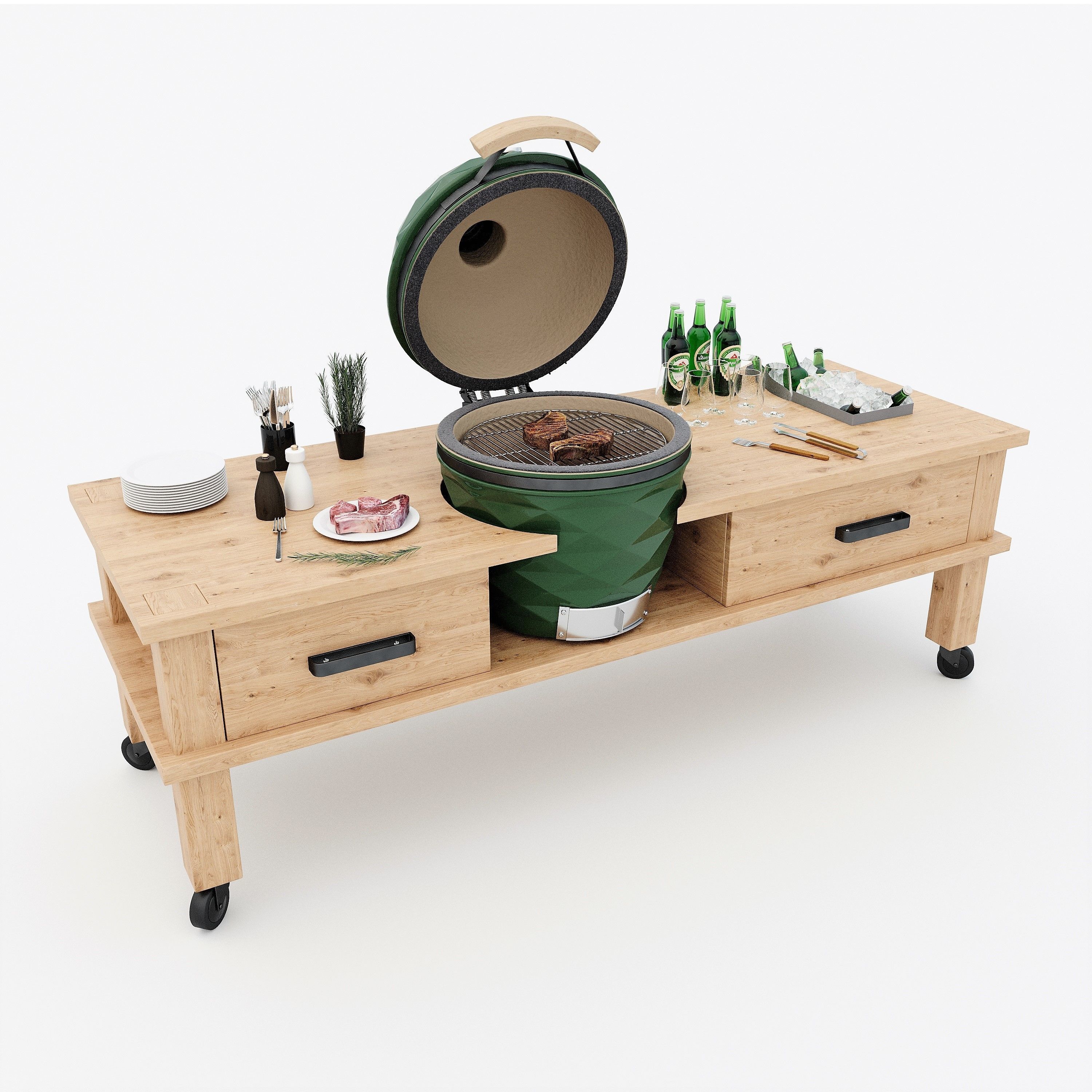 Kamado grill 2 3D model_7