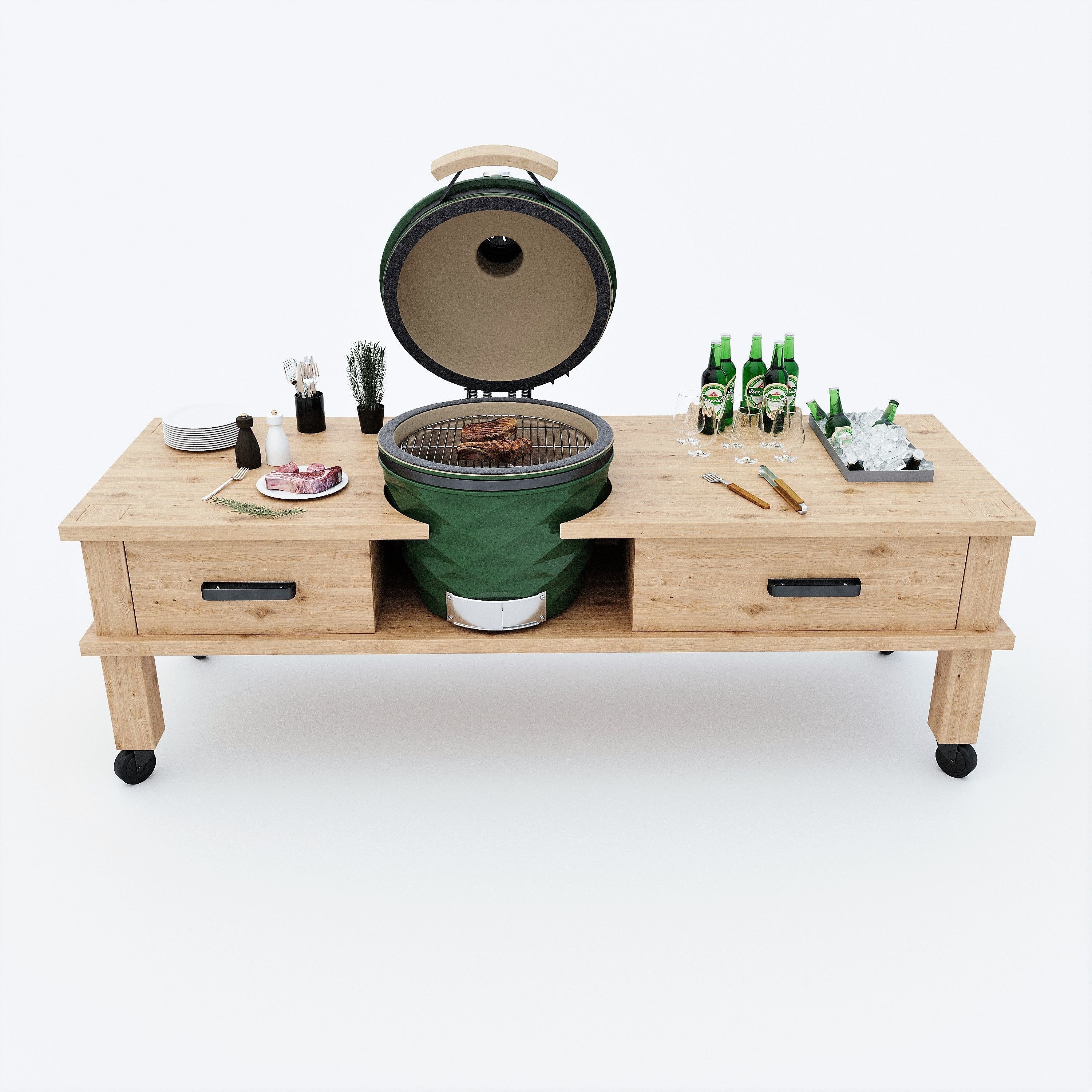 Kamado grill 2 3D model_1