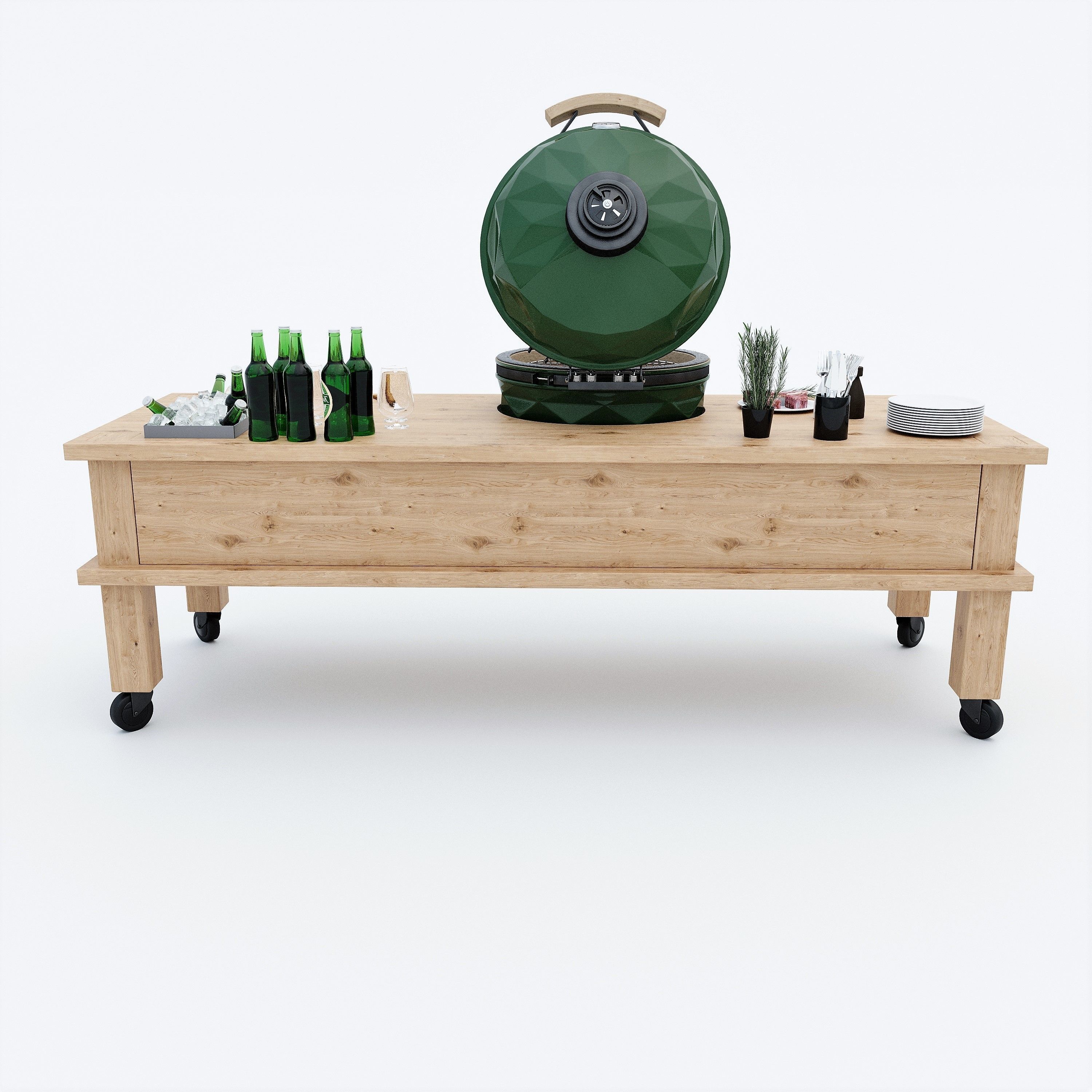 Kamado grill 2 3D model_3