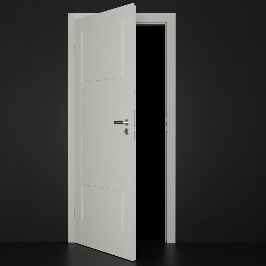 Modern door Low-poly 3D model_1