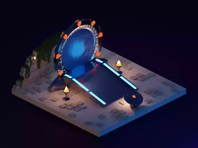 Stargate portal 3d illustration