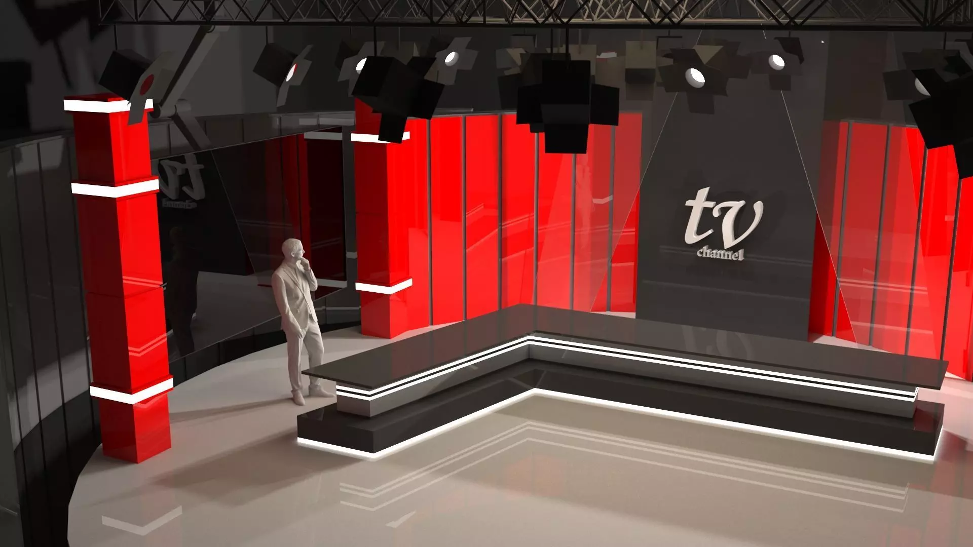 3D Virtual Studio Set 3D model_0