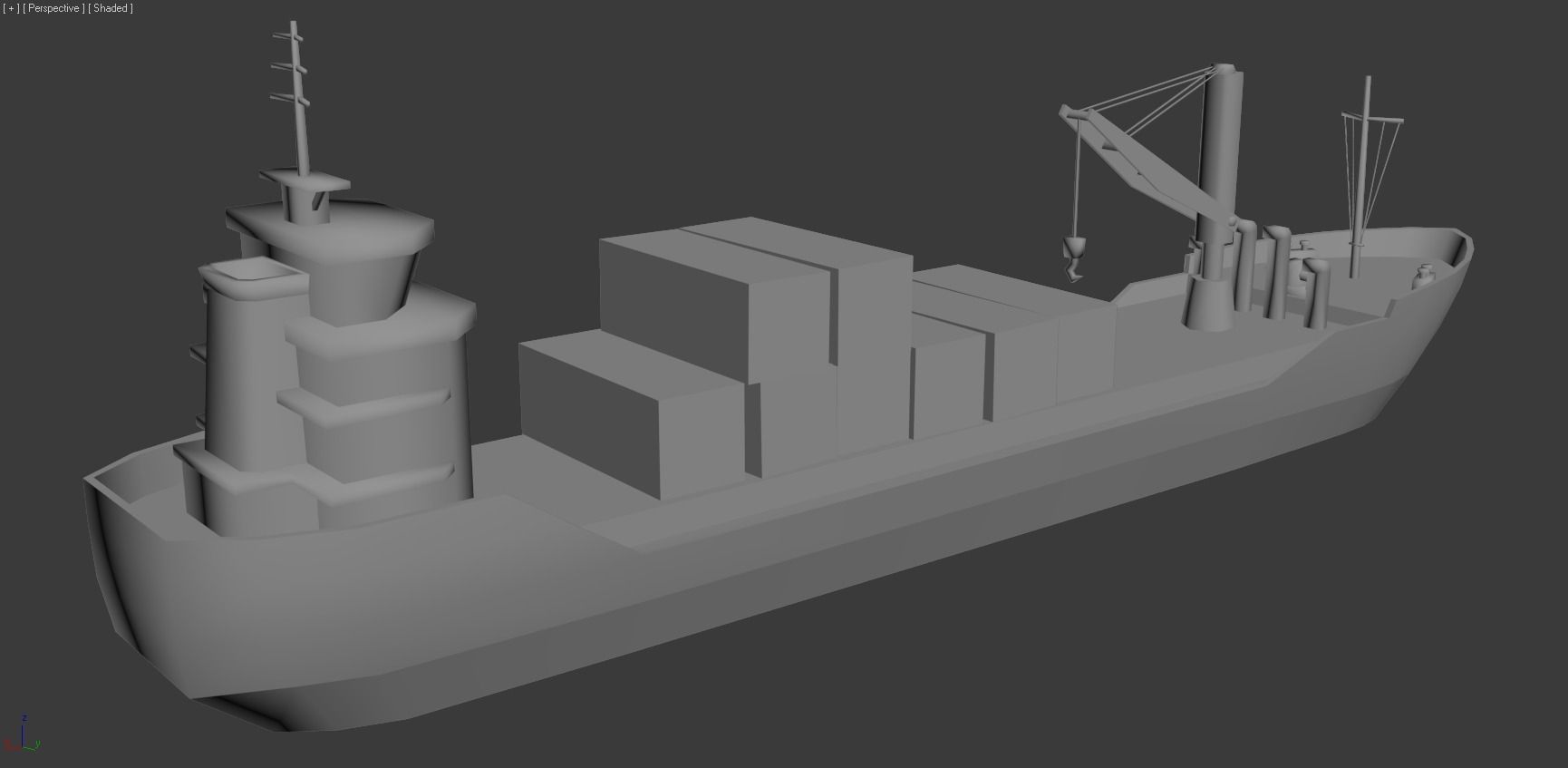 Cargo Ship - low poly Low-poly 3D model_5