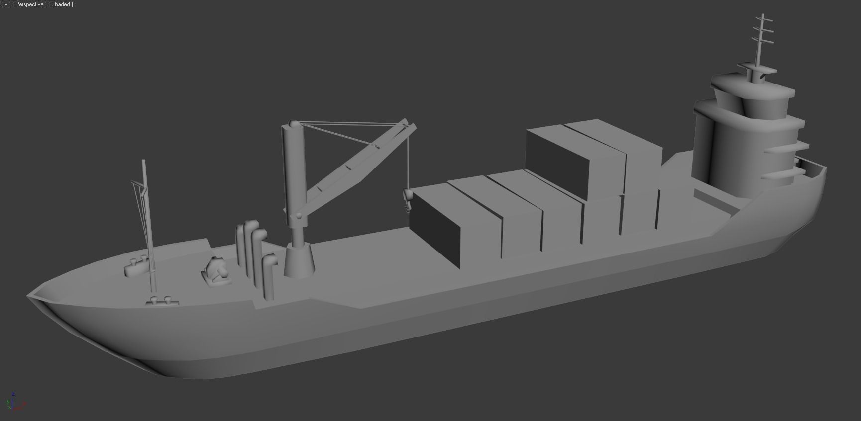 Cargo Ship - low poly Low-poly 3D model_6