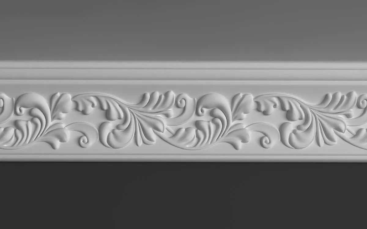 Cornice Moulding with floral elements 3D model 3D model_0