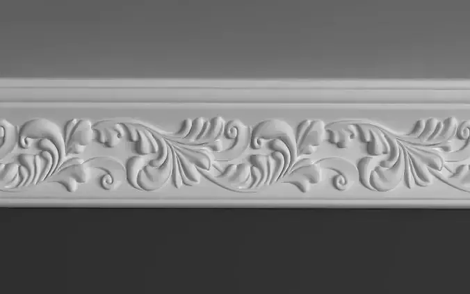 Cornice Moulding with floral elements 3D model