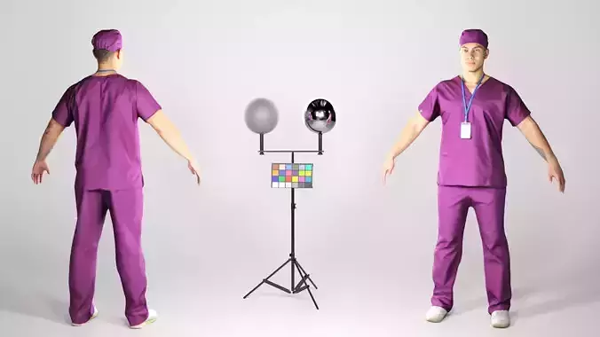 Young surgical doctor male in A-pose 163