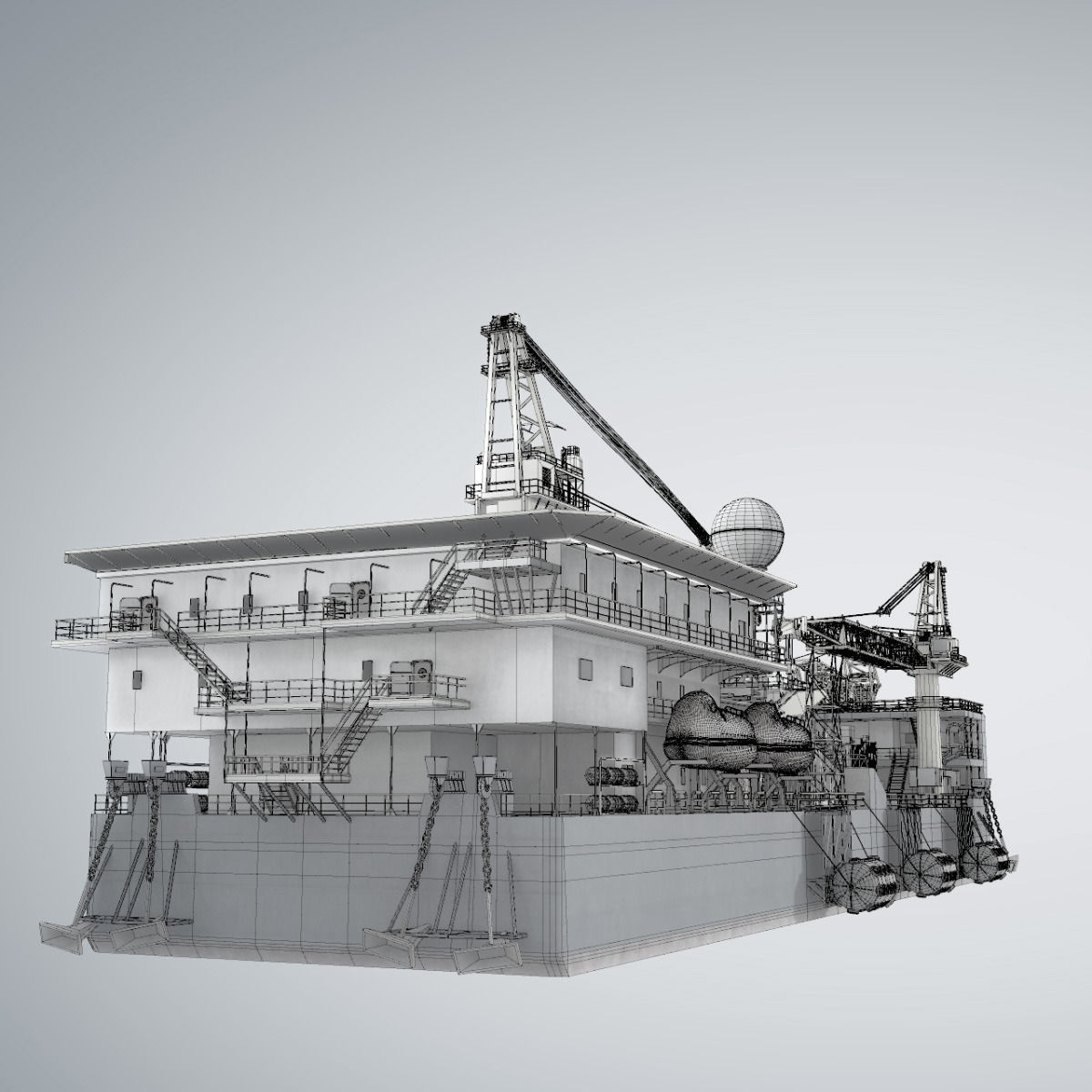 Tender Rig 3D model_7