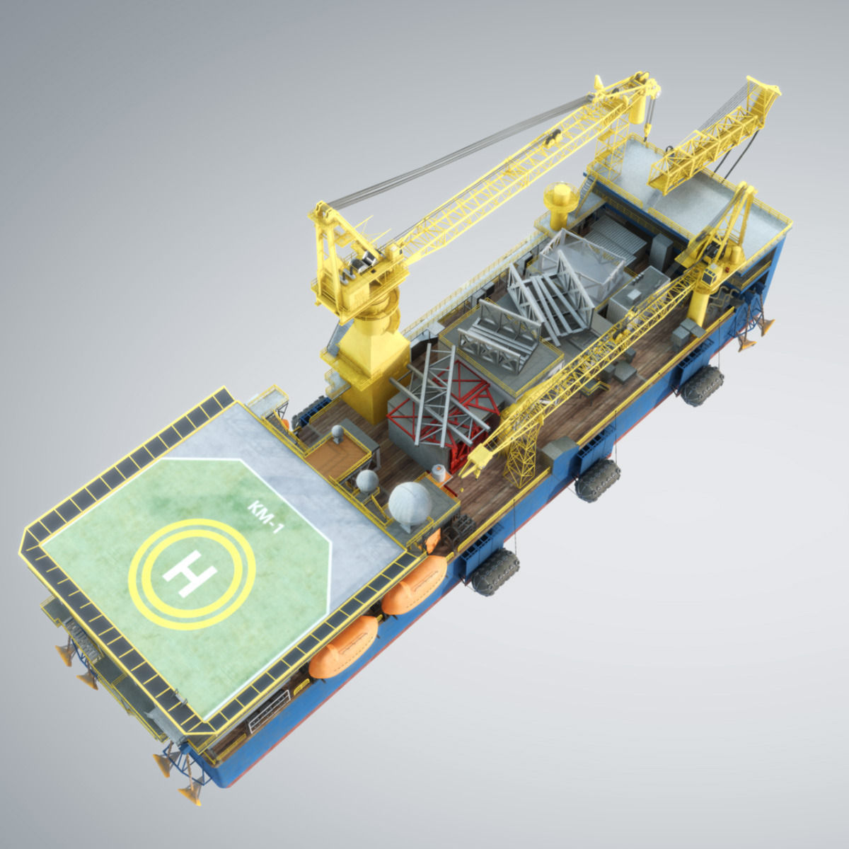 Tender Rig 3D model_4