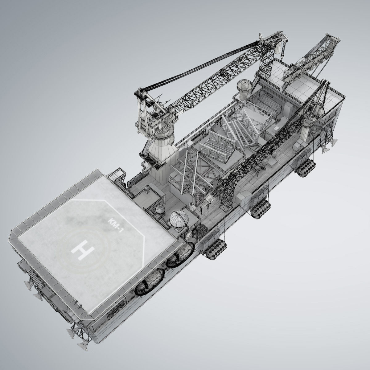 Tender Rig 3D model_5