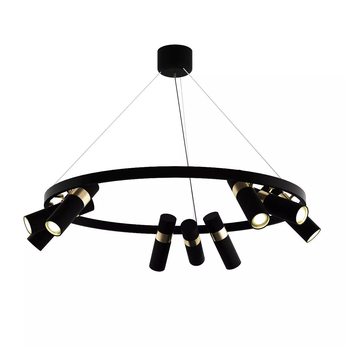 SPOOR chandelier with four lights hanging from it 3D model_0