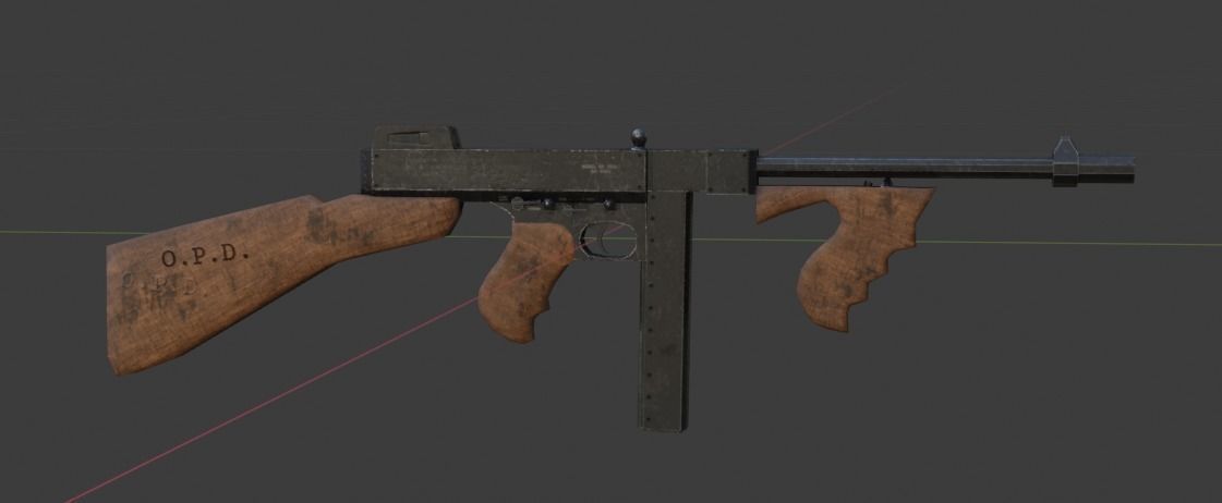 THOPMSON gun Low-poly 3D model_14