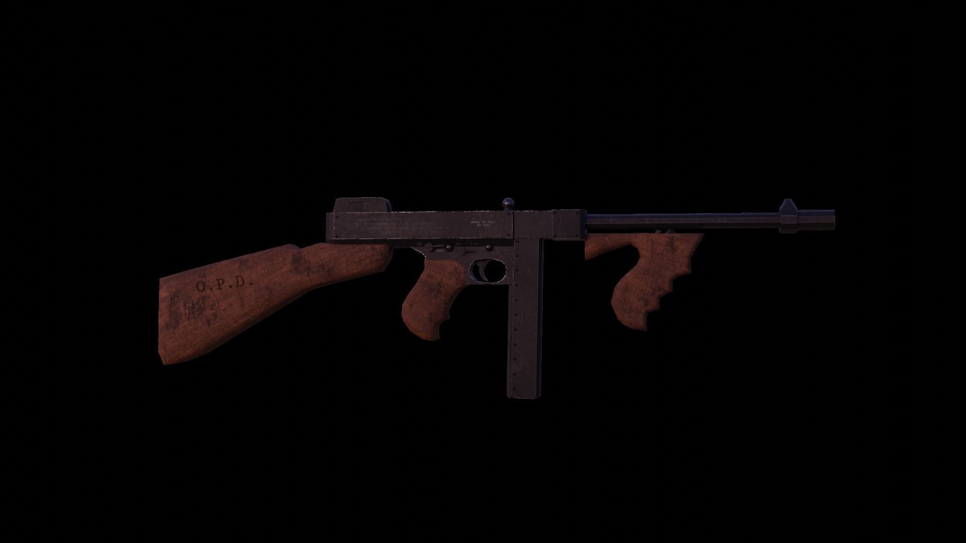 THOPMSON gun Low-poly 3D model_11