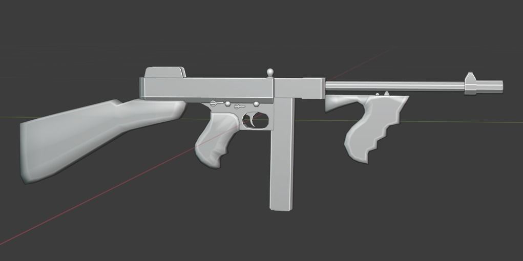 THOPMSON gun Low-poly 3D model_12