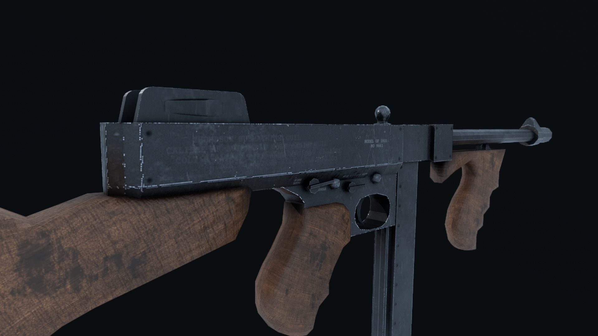THOPMSON gun Low-poly 3D model_2