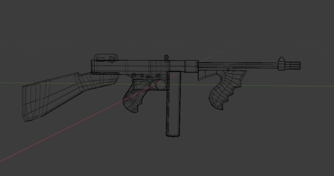 THOPMSON gun Low-poly 3D model_13