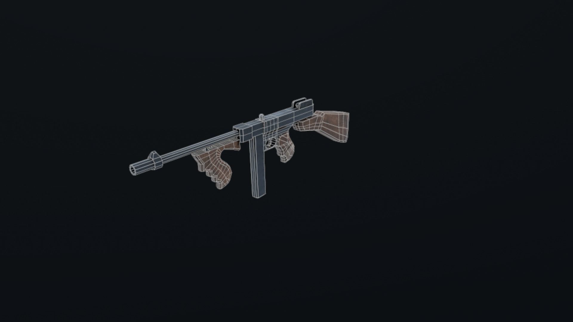 THOPMSON gun Low-poly 3D model_6
