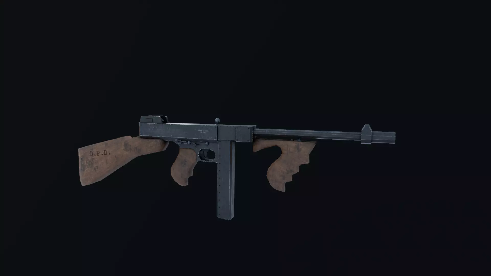 THOPMSON gun Low-poly 3D model_0
