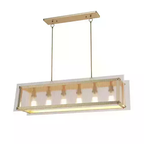 HAGAR light rectangular pendant in gold with clear glass