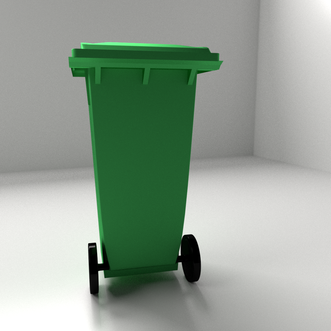 Outdoor Garbage Can 3D Model .fbx .blend