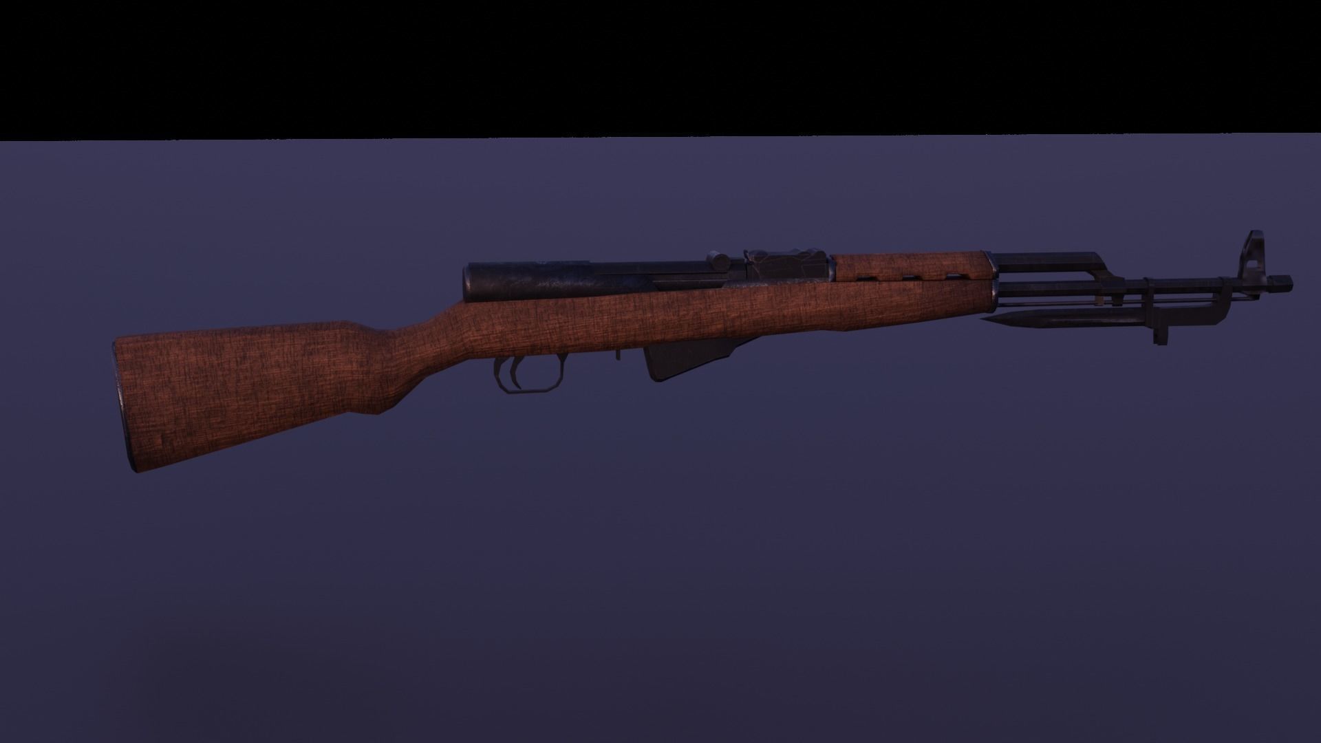 SKS45 ak - rifle Low-poly 3D model_9