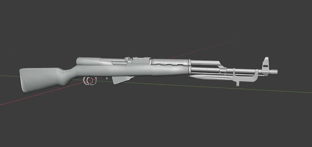SKS45 ak - rifle Low-poly 3D model_11