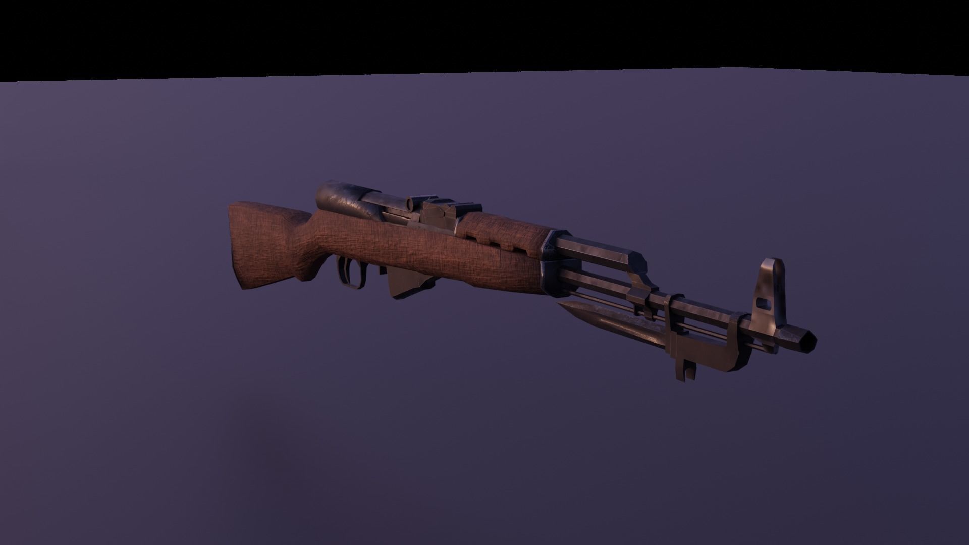 SKS45 ak - rifle Low-poly 3D model_10