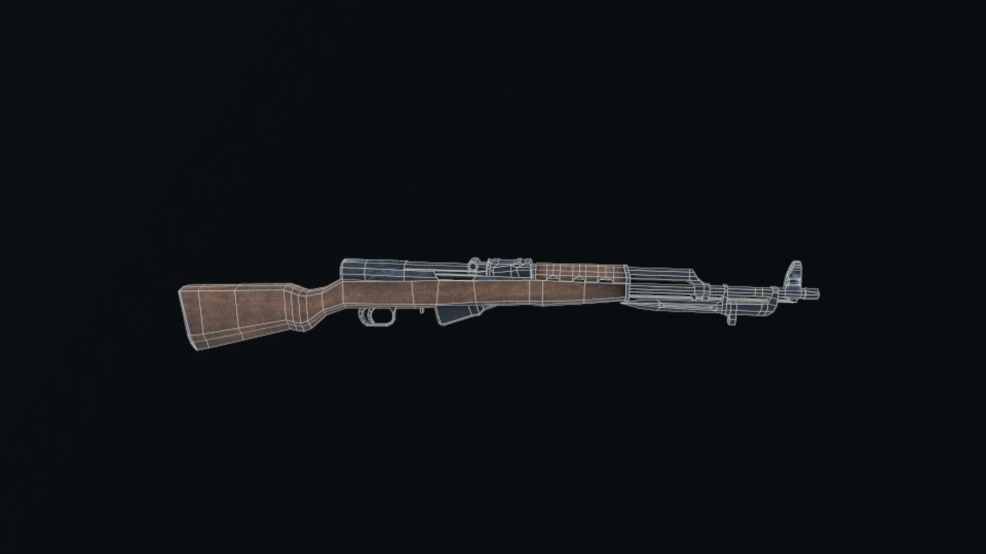 SKS45 ak - rifle Low-poly 3D model_7