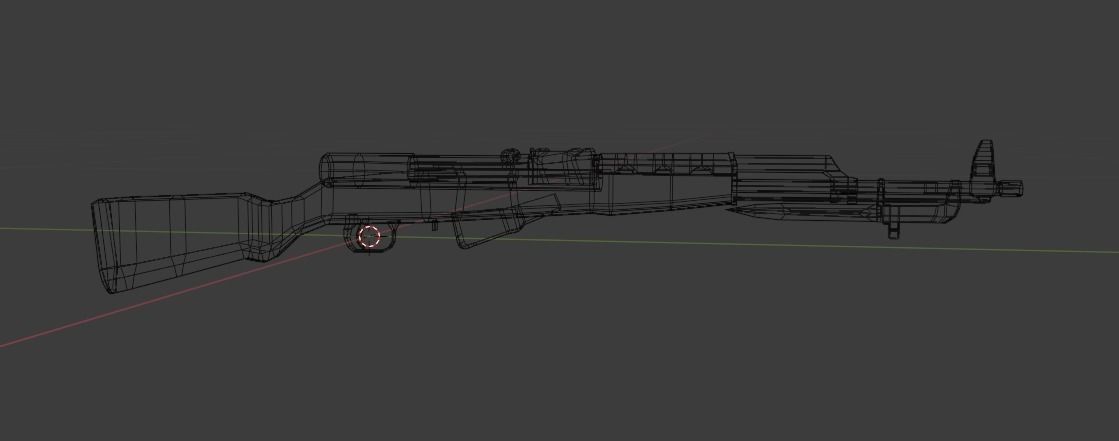SKS45 ak - rifle Low-poly 3D model_13