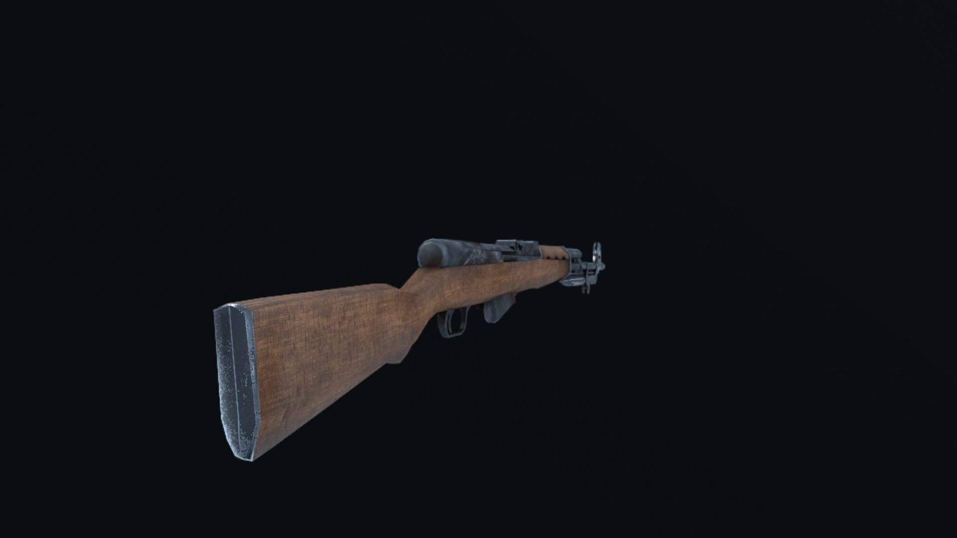 SKS45 ak - rifle Low-poly 3D model_5