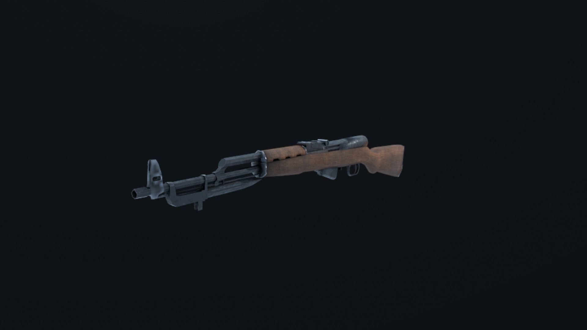 SKS45 ak - rifle Low-poly 3D model_3