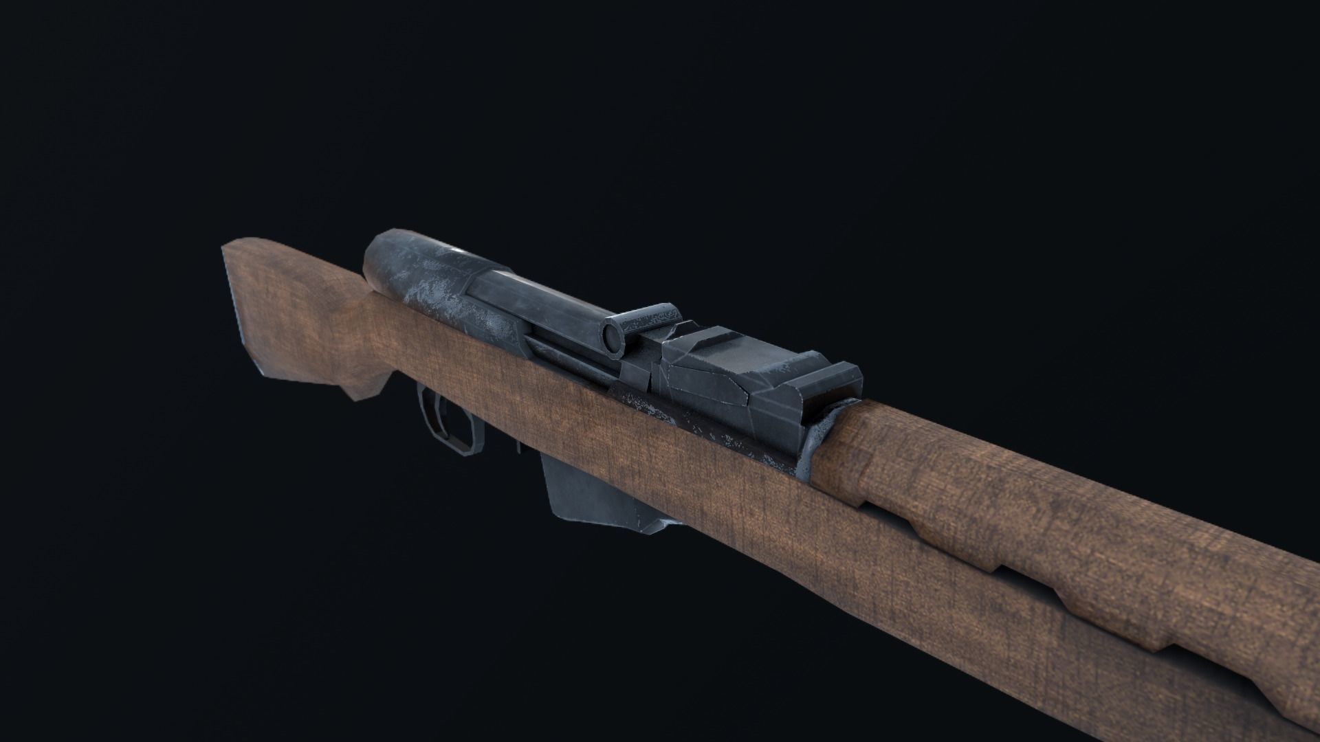 SKS45 ak - rifle Low-poly 3D model_6