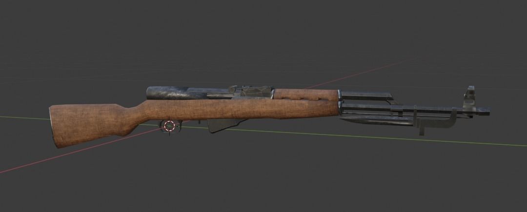 SKS45 ak - rifle Low-poly 3D model_12
