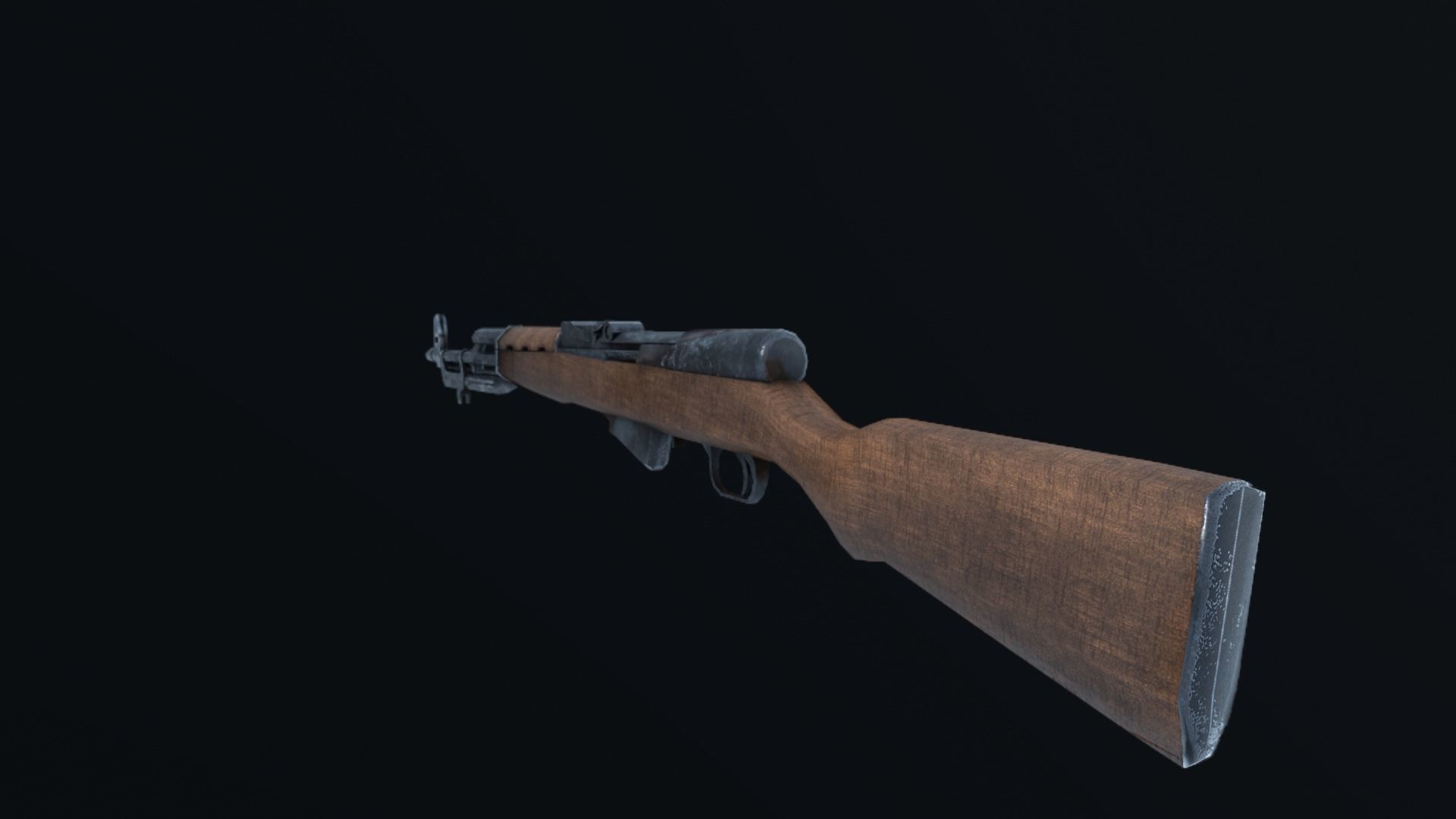 SKS45 ak - rifle Low-poly 3D model_4