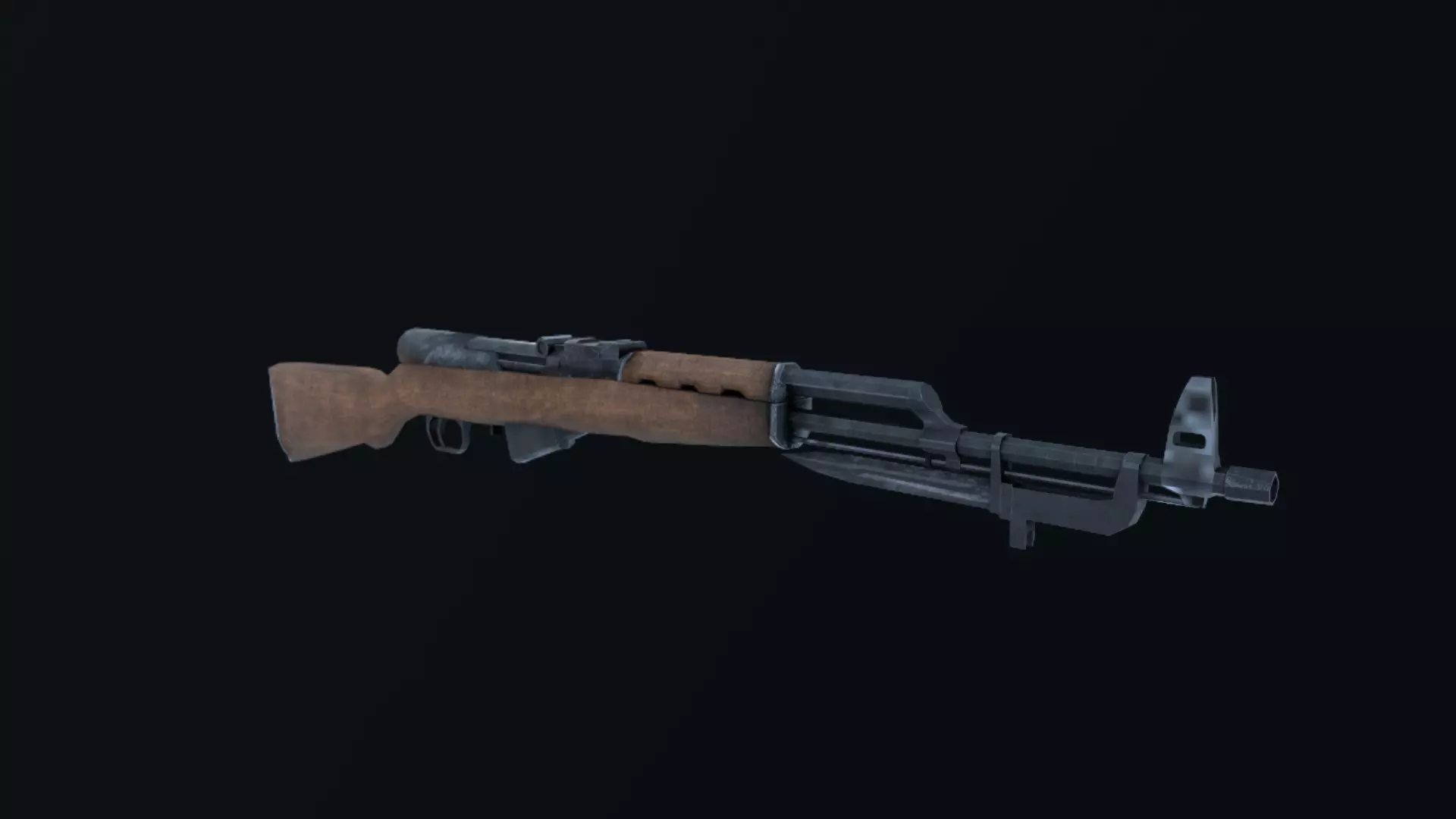 SKS45 ak - rifle Low-poly 3D model_0