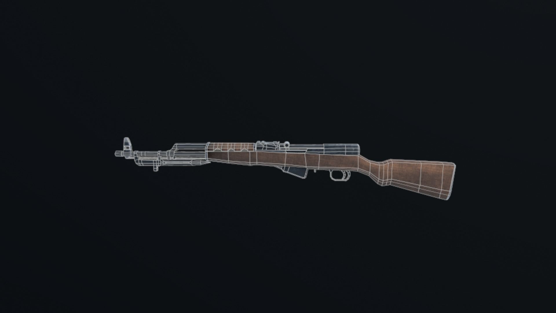 SKS45 ak - rifle Low-poly 3D model_8