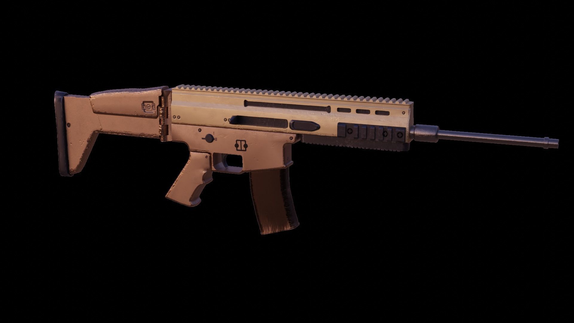 SCAR AR Low-poly 3D model_14