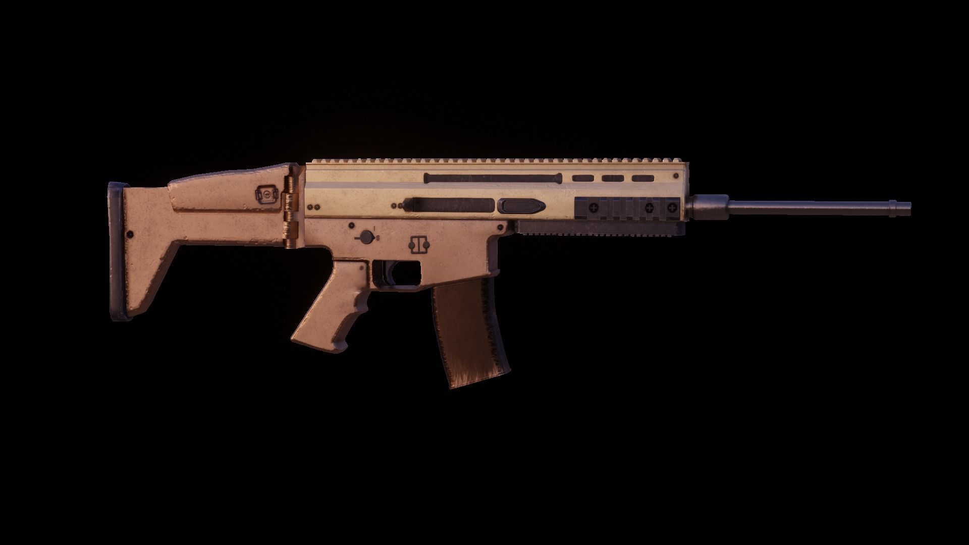 SCAR AR Low-poly 3D model_11