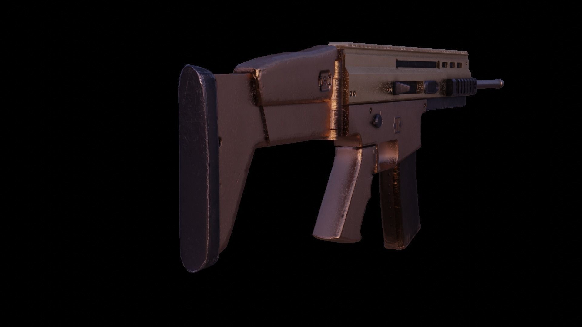 SCAR AR Low-poly 3D model_13