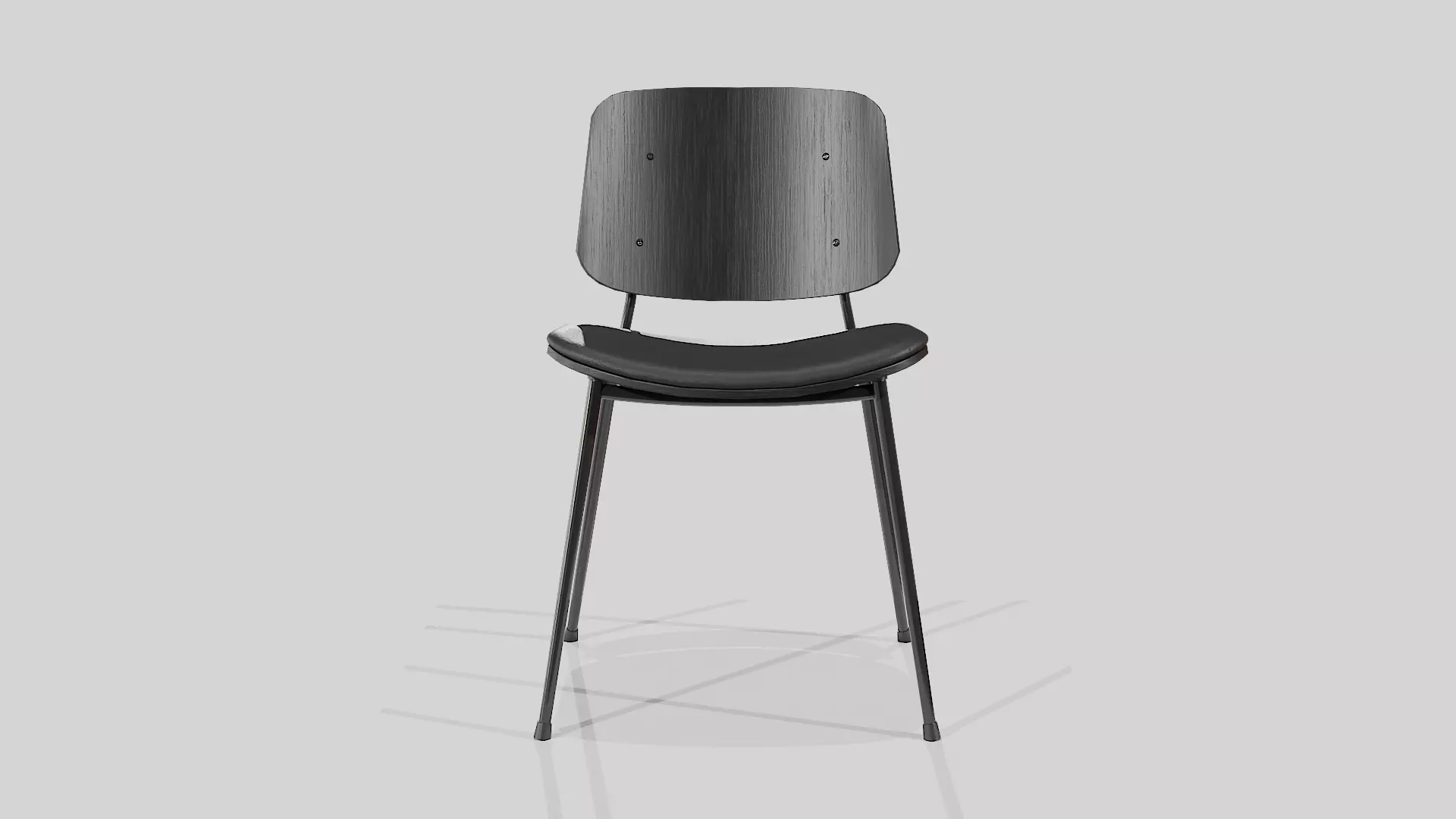 Soborg Metal Base-Model 3061-black lacquered and dark steel Low-poly 3D model