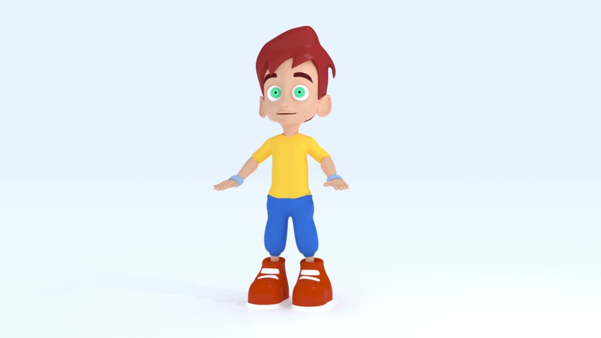 3D Cartoon Boy Animation Low-poly 3D model_2