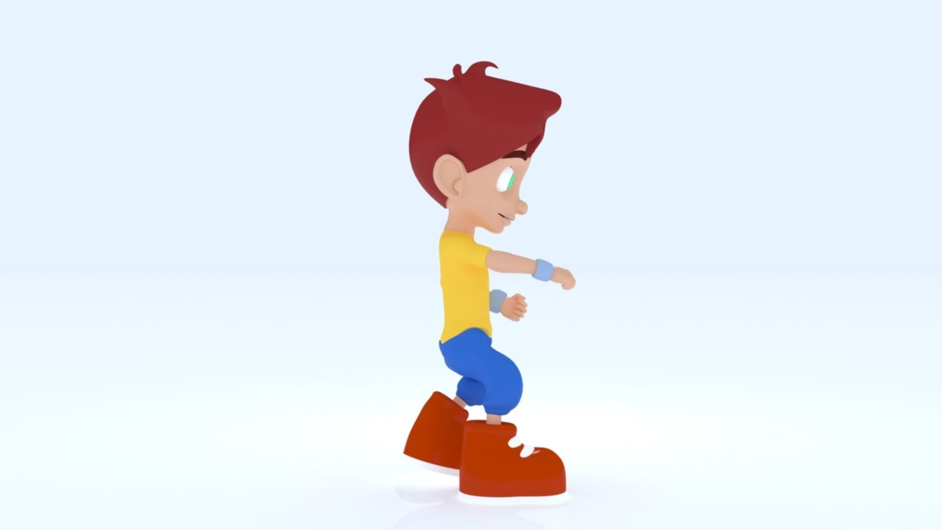 3D Cartoon Boy Animation Low-poly 3D model_5